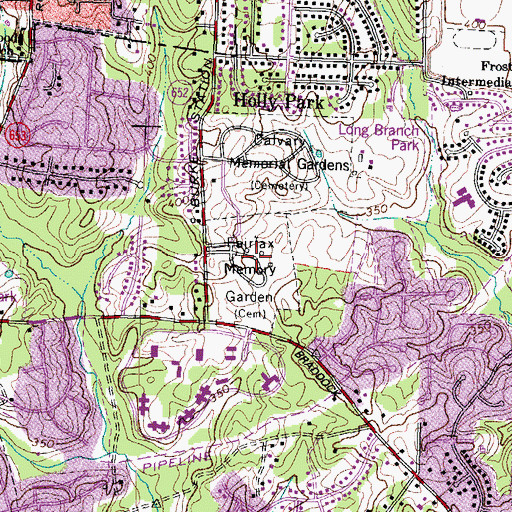 Topographic Map of Fairfax Memorial Park, VA