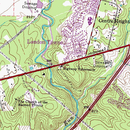 Topographic Map of Assenbly of God Pentacostal Church, VA