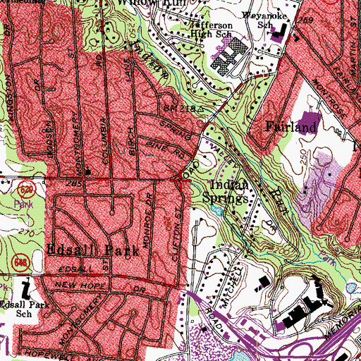 Topographic Map of Indian Springs, VA