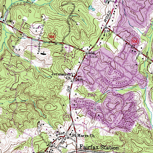 Topographic Map of Jerusalem Baptist Church, VA