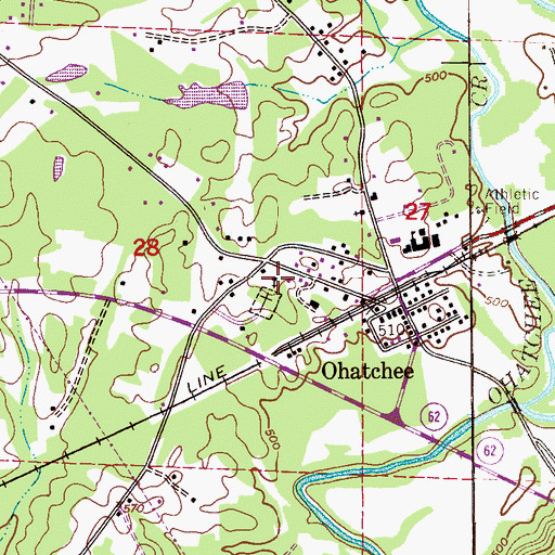 Topographic Map of Ohatchee United Methodist Church, AL