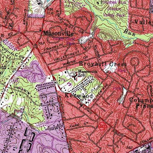 Topographic Map of Fairfax County Public Schools Office, VA