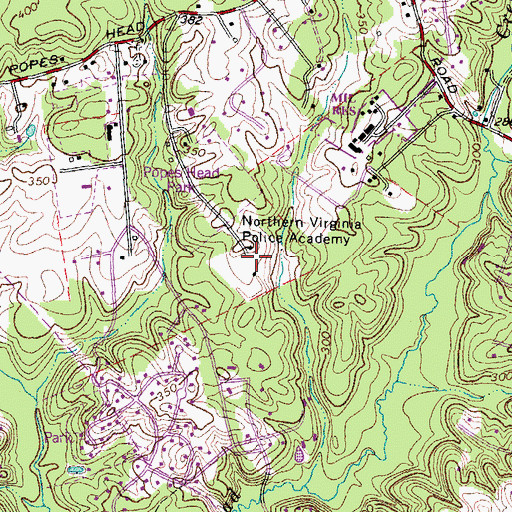 Topographic Map of Fairfax County Police Range, VA