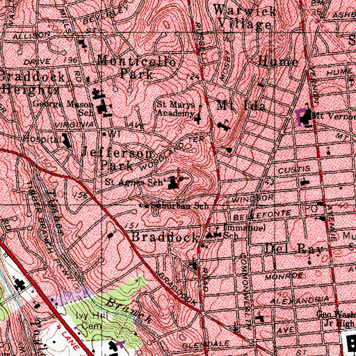 Topographic Map of Saint Stephen's and Saint Agnes Lower School, VA