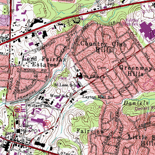 Topographic Map of Saint Leo the Great Catholic Church, VA