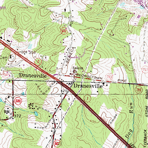 Topographic Map of Salem Baptist Church, VA