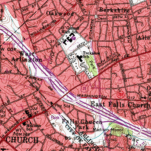 Topographic Map of Charles Stewart School, VA