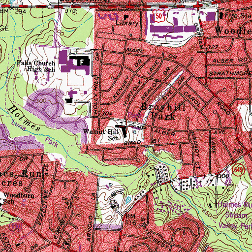 Topographic Map of Community Based Education School, VA