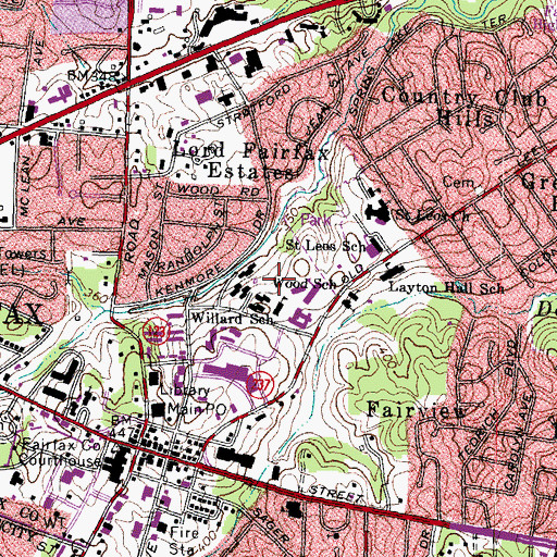 Topographic Map of Willard School (historical), VA