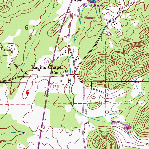 Topographic Map of Ragan Chapel, AL