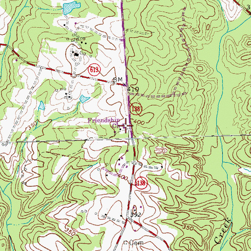 Topographic Map of Friendship Church, VA