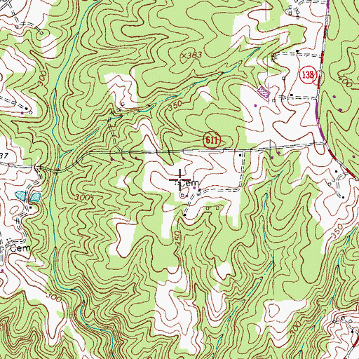 Topographic Map of Hite Cemetery, VA