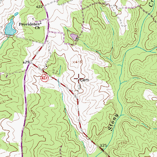 Topographic Map of Manson Cemetery, VA