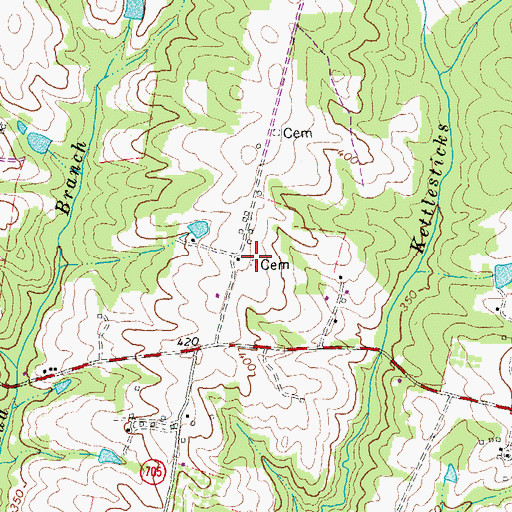 Topographic Map of Marshall Cemetery, VA