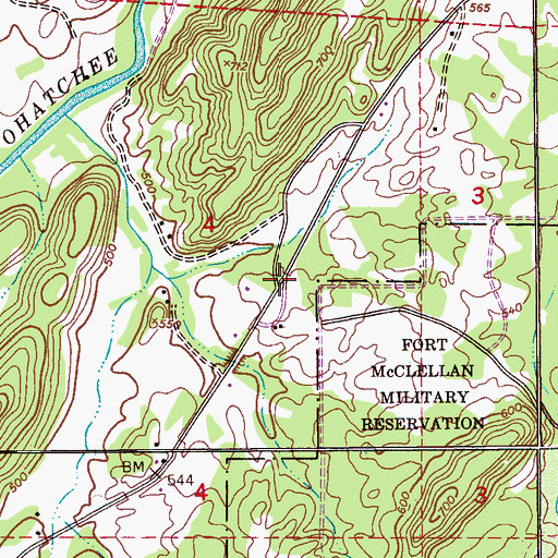 Topographic Map of Timmons Springs (historical), AL
