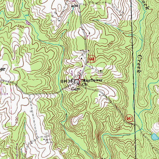 Topographic Map of Non Intervention (historical), VA