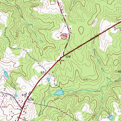 Topographic Map of Saint Pauls Church (historical), VA