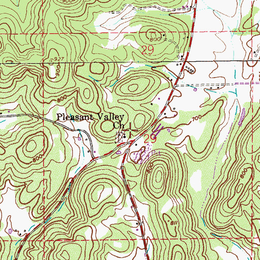 Topographic Map of Willingham School (historical), AL