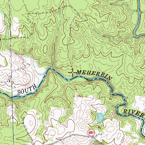 Topographic Map of Yatesville (historical), VA