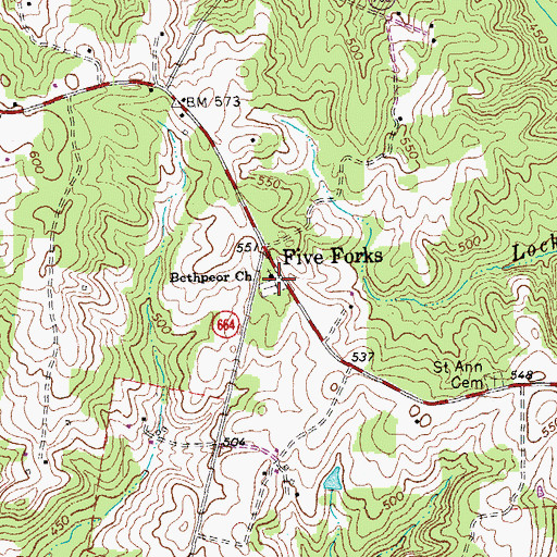 Topographic Map of Bethpeor Cemetery, VA