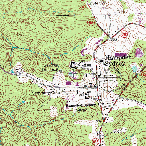 Topographic Map of Chalgrove Lake, VA
