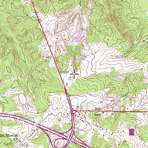 Topographic Map of Coleman Cemetery, VA
