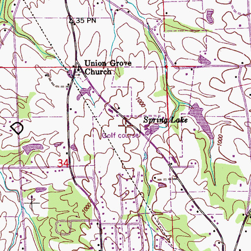 Topographic Map of Albertville Country Club, AL