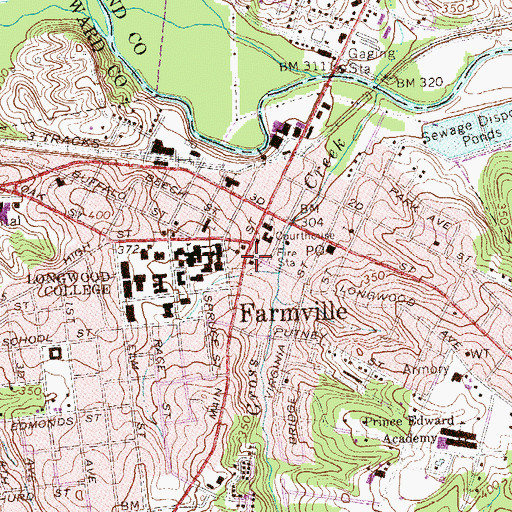 Topographic Map of First Baptist Church, VA