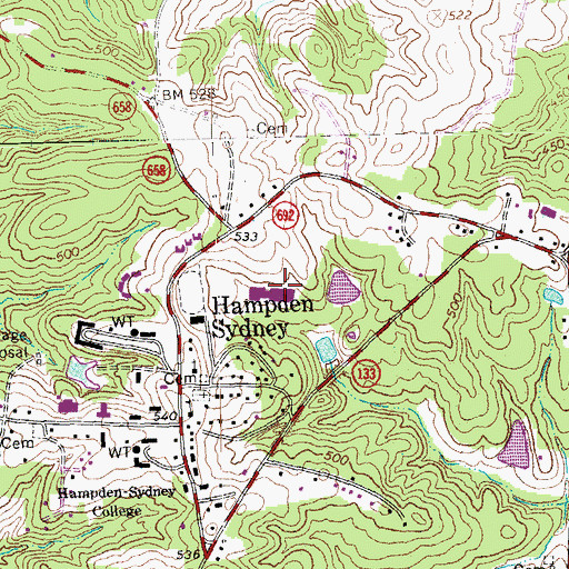 Topographic Map of Kirby Field House, VA