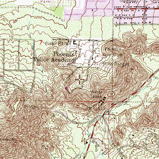 Topographic Map of Phoenix South Mountain Park Headquarters, AZ