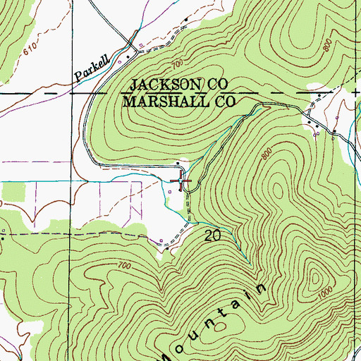 Topographic Map of Barkley Spring, AL
