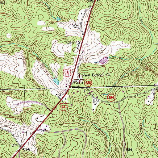 Topographic Map of New Bethel School (historical), VA