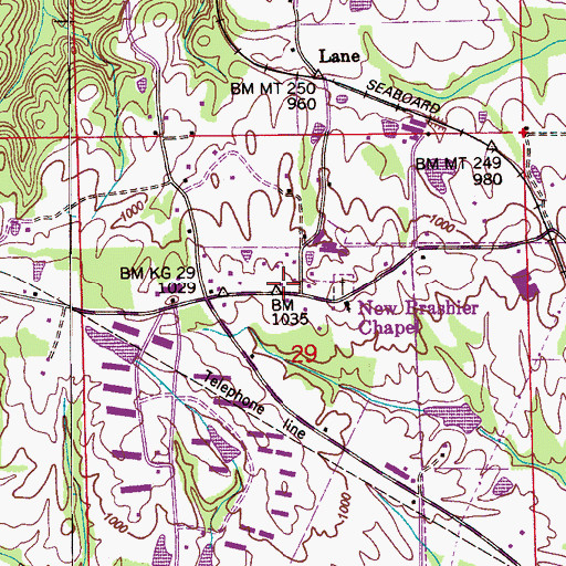 Topographic Map of Brashier Chapel School (historical), AL