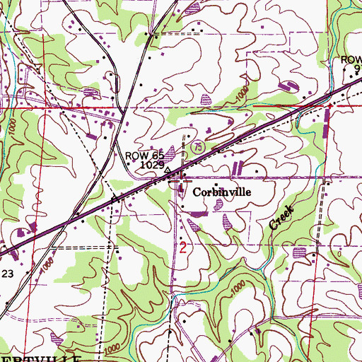 Topographic Map of Corbinville School (historical), AL
