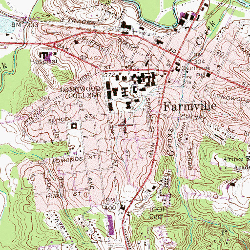 Topographic Map of Race Street Baptist Church (historical), VA