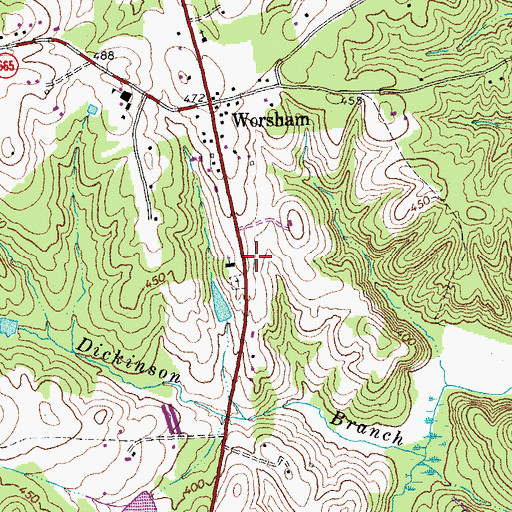 Topographic Map of Prince Edward County, VA