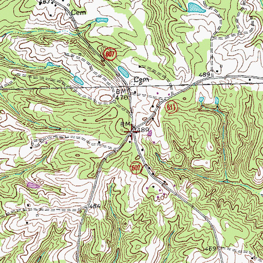 Topographic Map of Blackcastle School (historical), VA