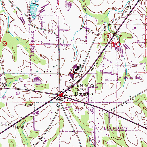 Topographic Map of Douglas Elementary School, AL