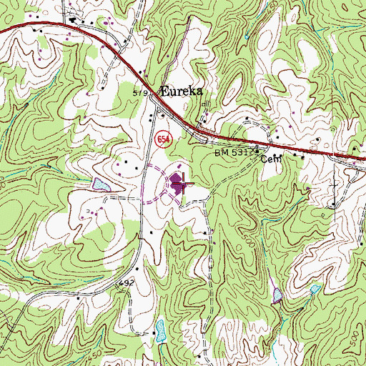 Topographic Map of Eureka Elementary School, VA