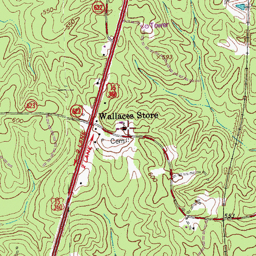 Topographic Map of Friendship Baptist Church, VA