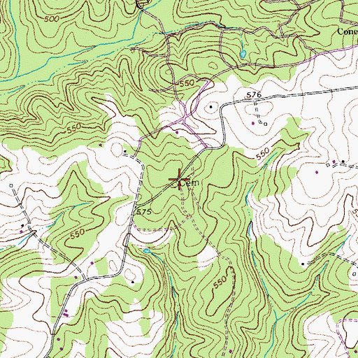 Topographic Map of Gillispie Cemetery, VA