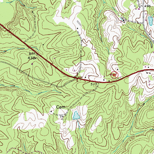 Topographic Map of Henry, VA