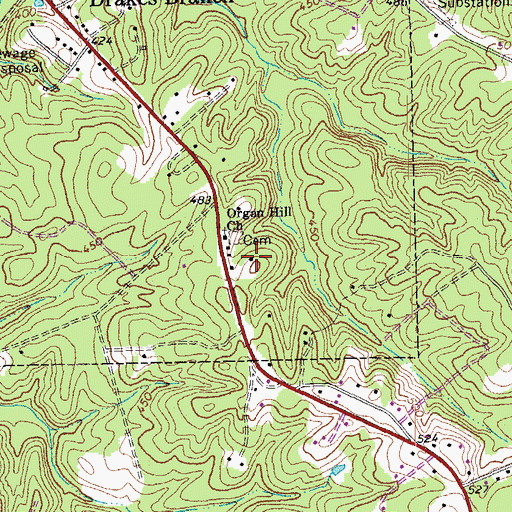 Topographic Map of Organ Hill School (historical), VA