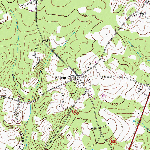 Topographic Map of Salem School (historical), VA