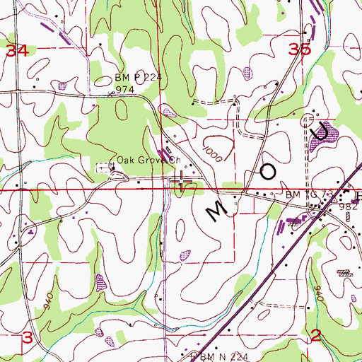 Topographic Map of Horton School (historical), AL
