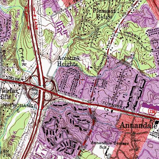 Topographic Map of Accotink Heights, VA