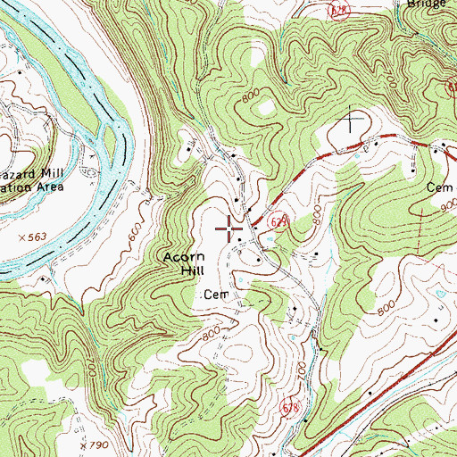 Topographic Map of Acorn Hill, VA