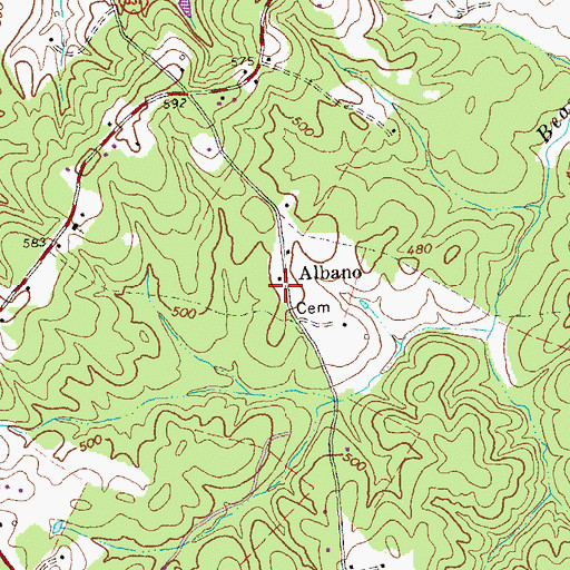 Topographic Map of Albano, VA
