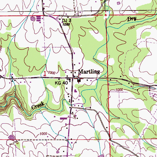 Topographic Map of Martling School (historical), AL