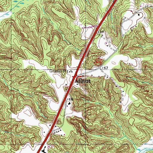 Topographic Map of Allnut, VA